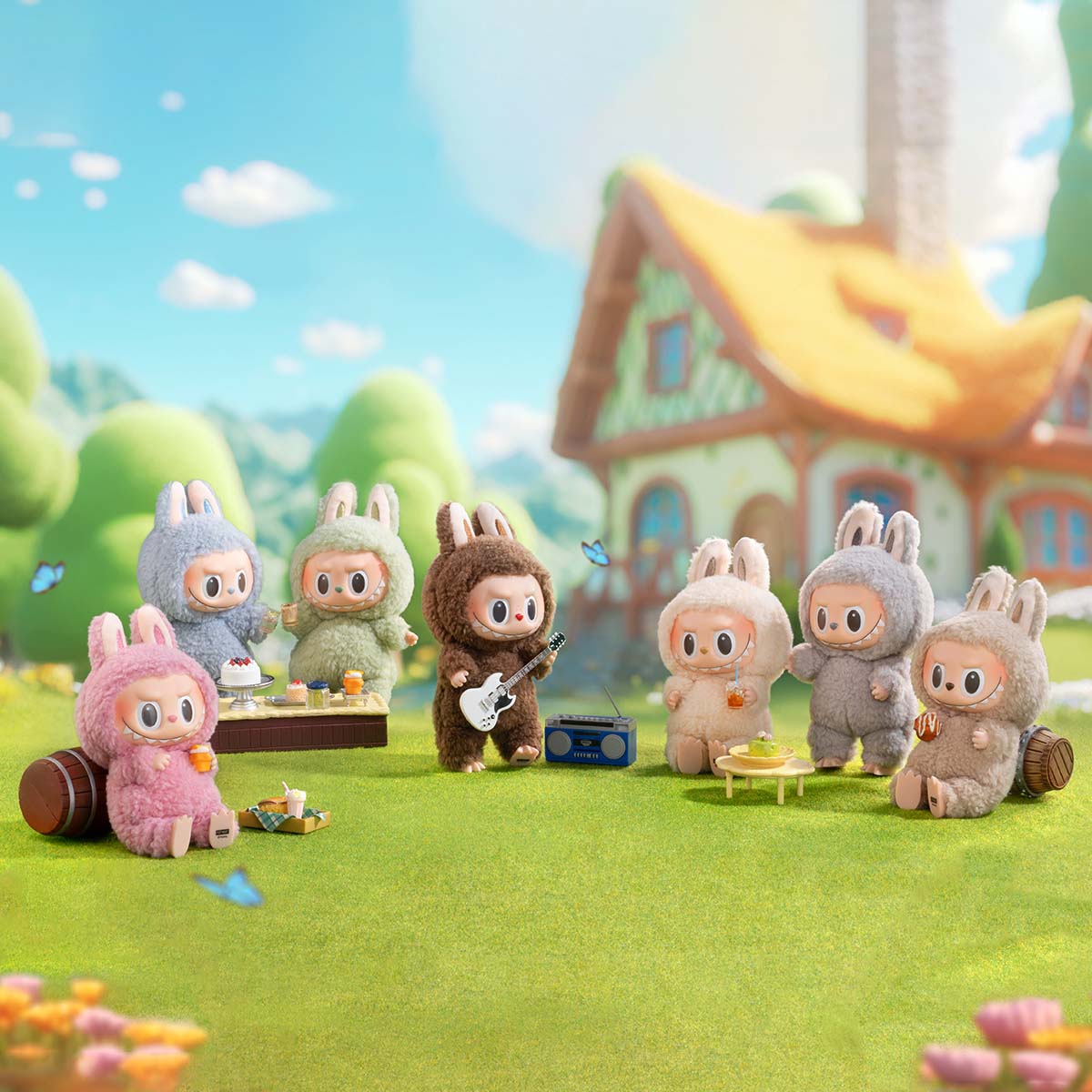 Sesame Bean(Opened Box)- Labubu THE MONSTERS - Exciting Macaron Vinyl Plush - Blind Box Mall