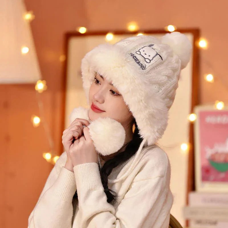 Sanrio Knitted Beanie with Pom Pom