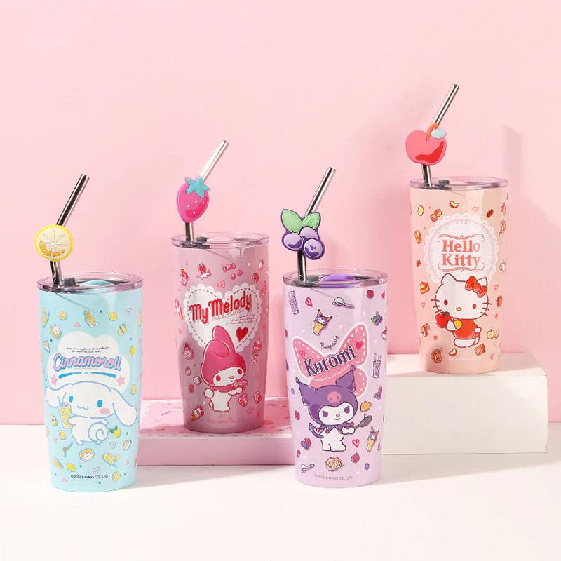 Sanrio Stainless Steel Tumblers with Lid and Straw
