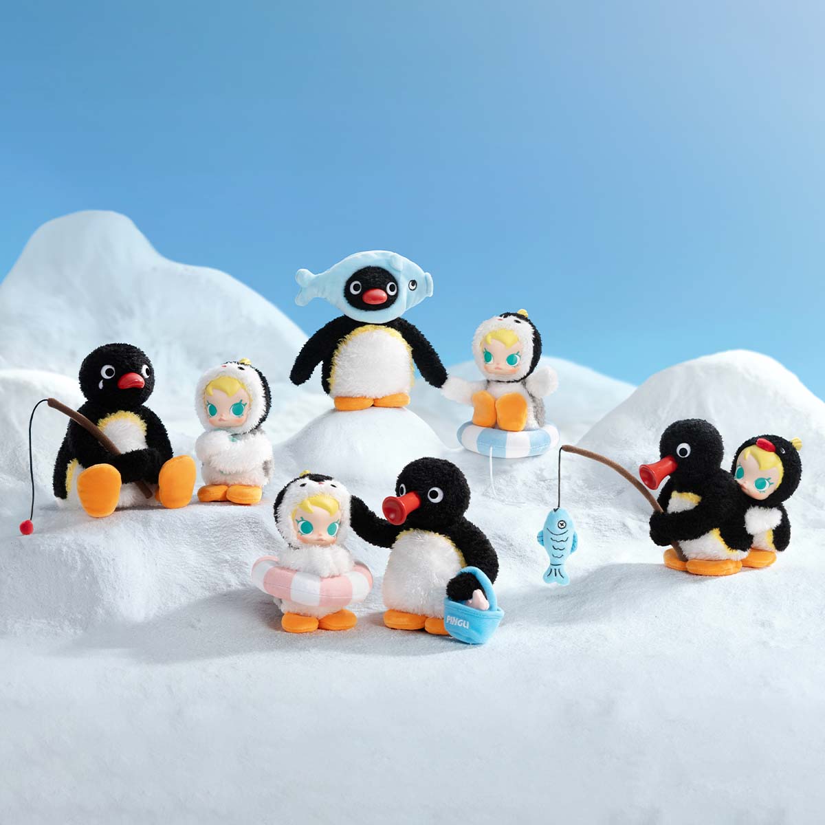 Baby Molly × Pingu Happy Fishing Series-Vinyl Plush Pendant Blind Box - Blind Box Mall