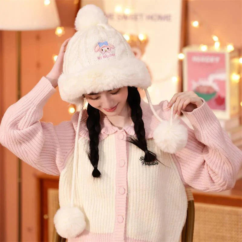 Sanrio Knitted Beanie with Pom Pom