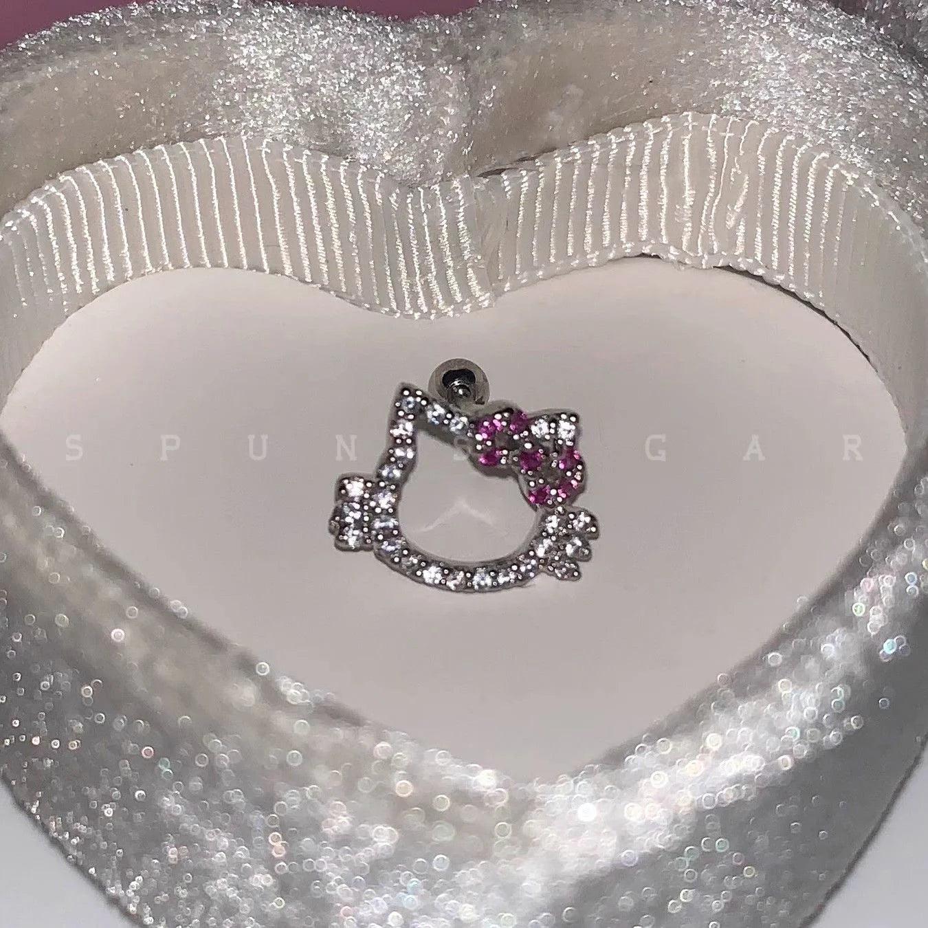 Sparkling HelloKitty Whisper Ear Cuff Set