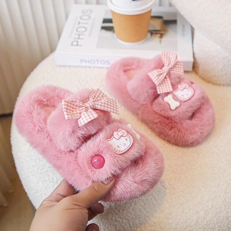 Hello Kitty Fluffy Kids' Slippers