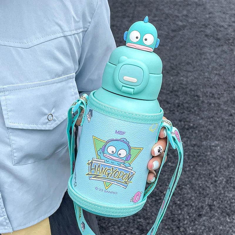 Sanrio Steel Thermos with PU Leather Cover and Strap