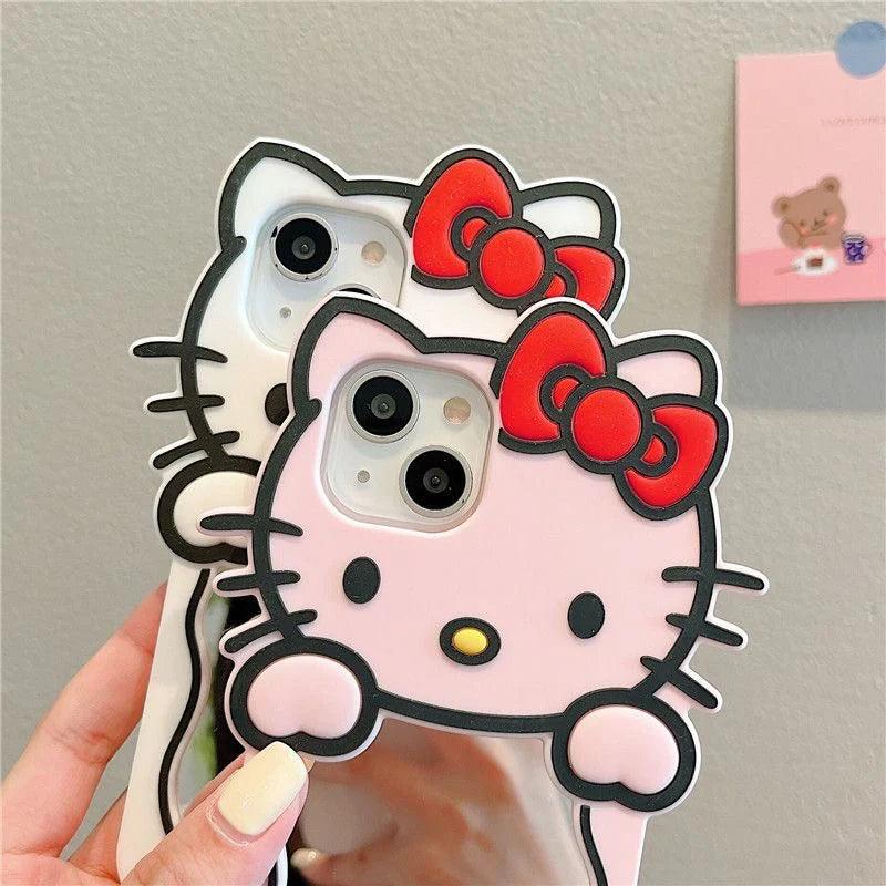 HelloKitty Phone Case with Mirror & Beads Charm