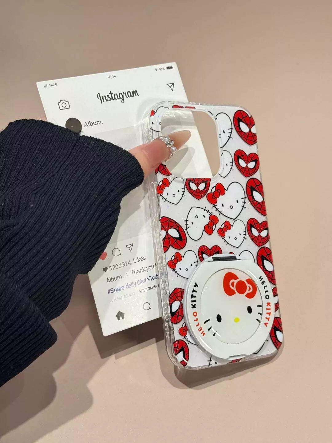 Hellokitty Spiderman Cute Phone Case