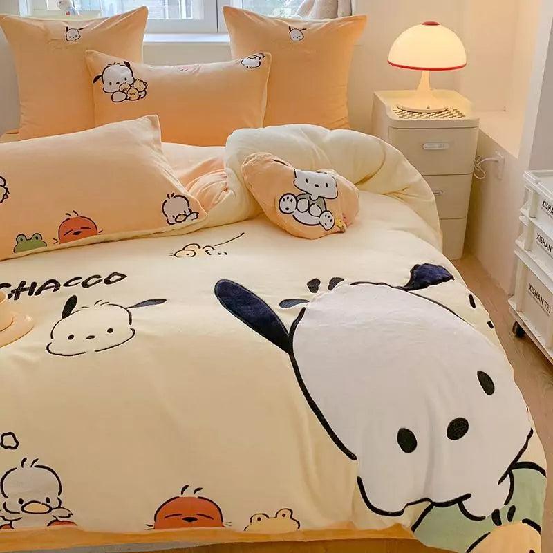 Sanrio Milk Fleece Soft Thickened Winter Warm Bedding Sheet