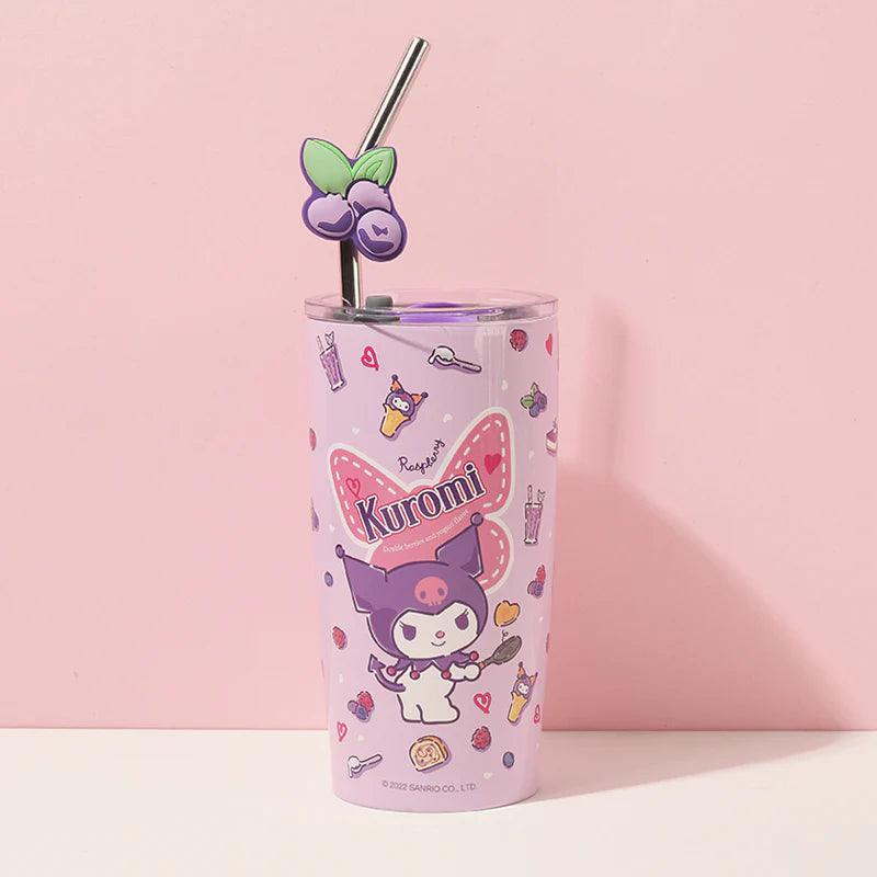 Sanrio Stainless Steel Tumblers  with Lid and Straw