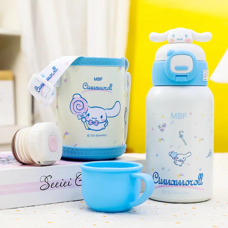 Sanrio Steel Thermos with PU Leather Cover and Strap
