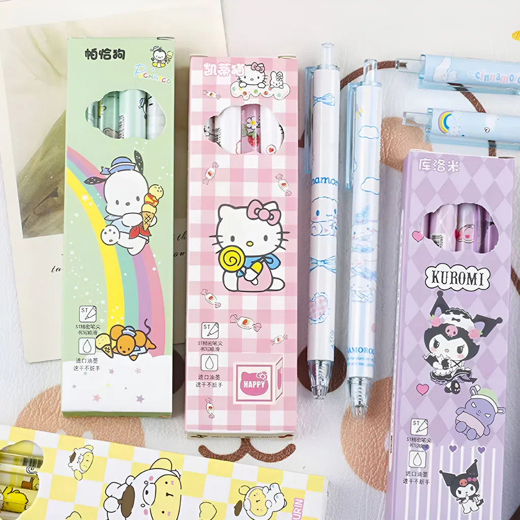 Sanrio Characters Black Gel Ink Pens Set
