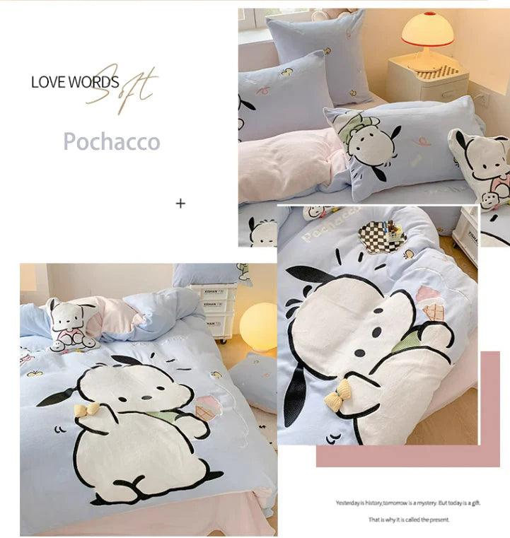 Sanrio Milk Fleece Soft Thickened Winter Warm Bedding Sheet