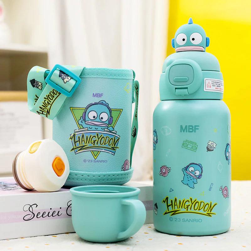 Sanrio Steel Thermos with PU Leather Cover and Strap