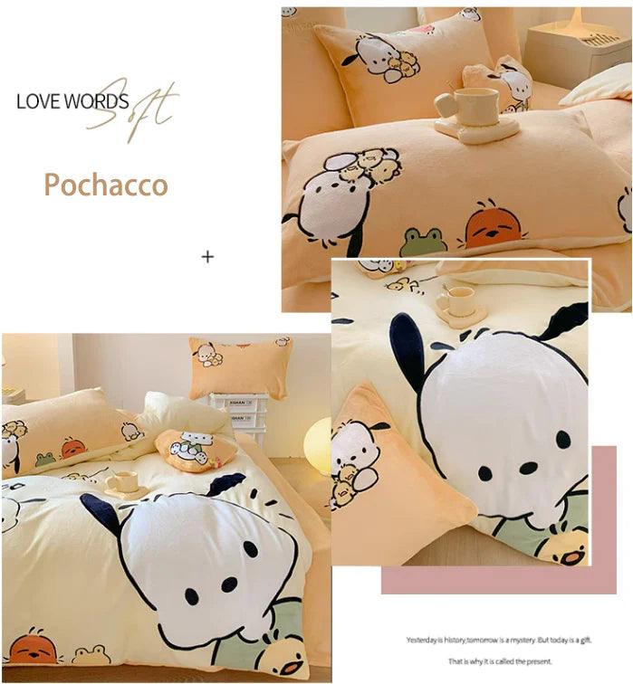 Sanrio Milk Fleece Soft Thickened Winter Warm Bedding Sheet