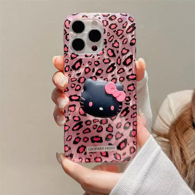 HelloKitty Leopard Phone Case and Pop Socket