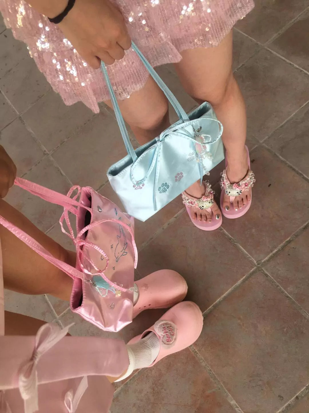 Hello Kitty Rhinestone Platform Flip Flops
