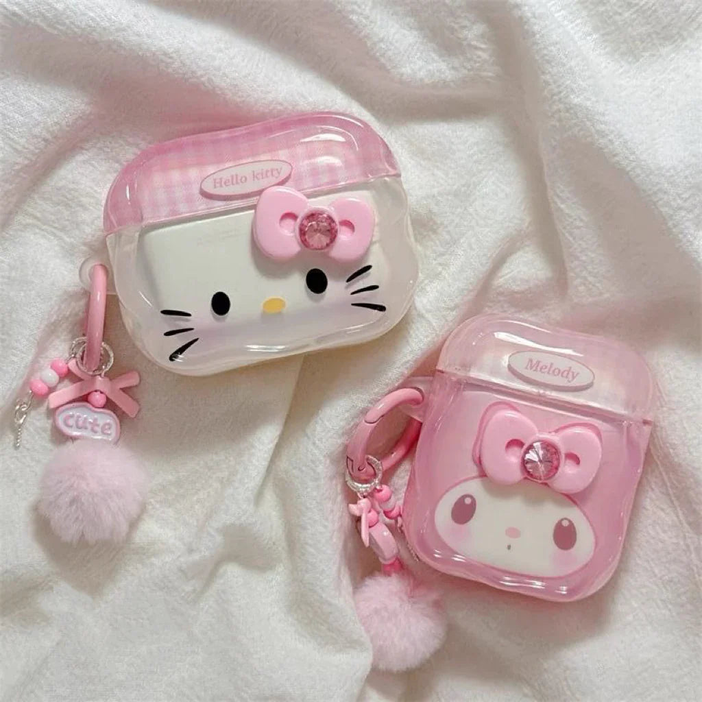 Hello Kitty My Melody Pink Jelly AirPod Case