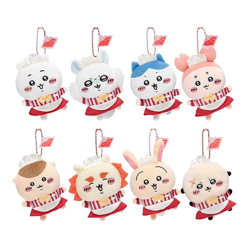 ✨ Chiikawa Café Crew Mini Charm ✨11cm Mini Plush Keychain – Adorable Anime Collectible