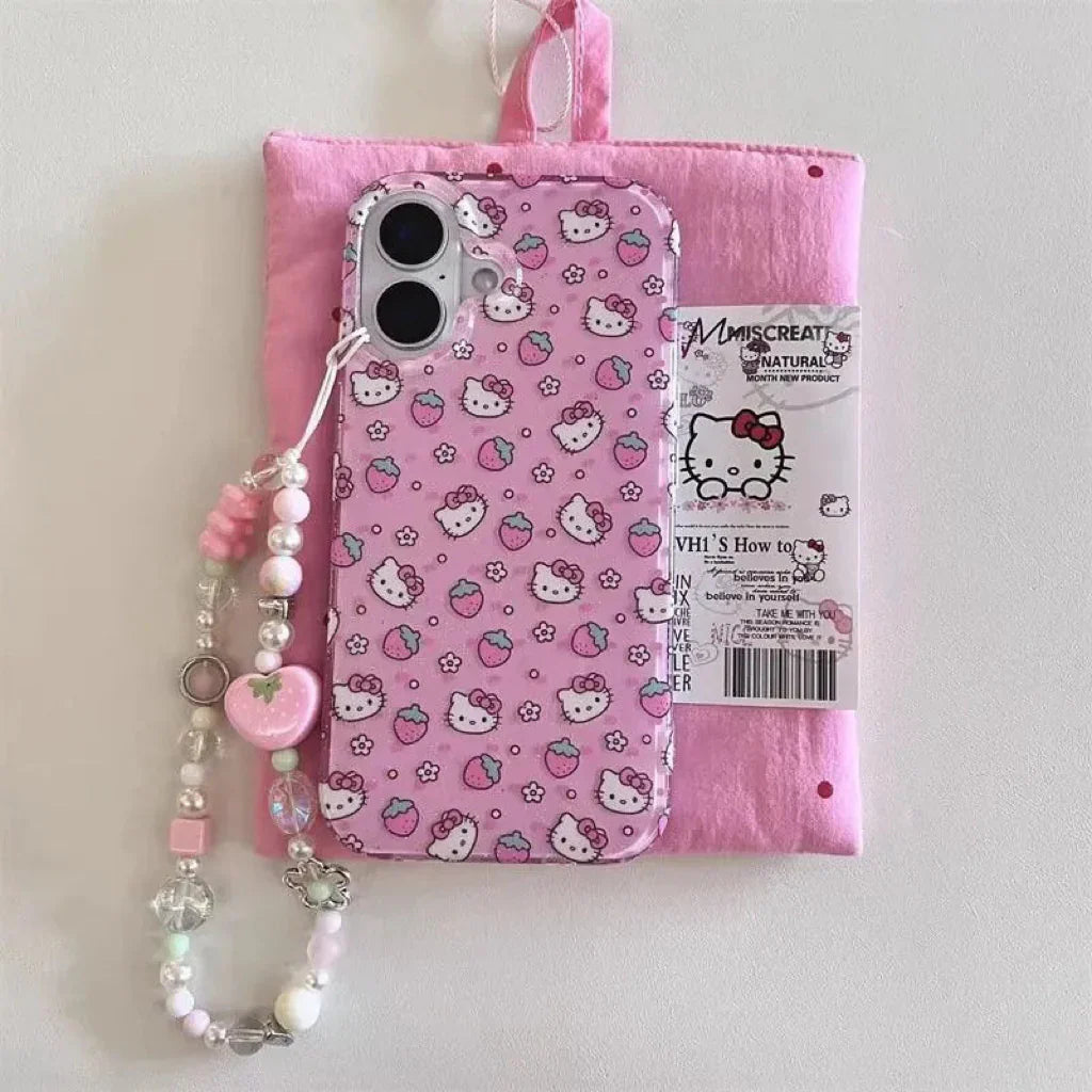 Hello Kitty’s Strawberry Dreams Phone Case with Dangling Charm