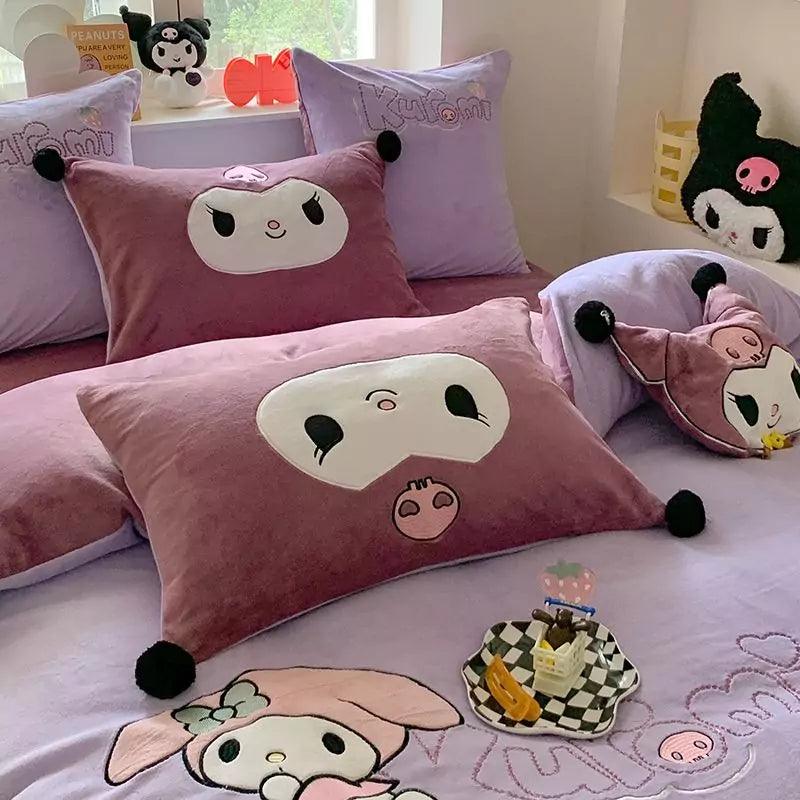 Sanrio Milk Fleece Soft Thickened Winter Warm Bedding Sheet
