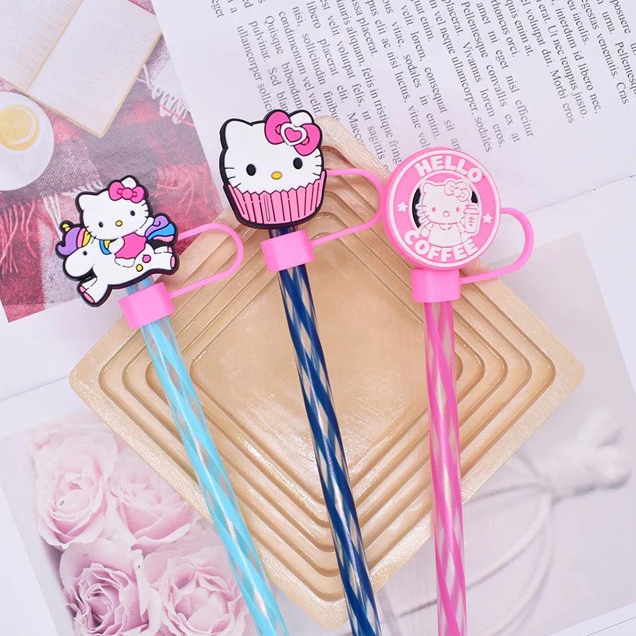 Hello Kitty Straw Toppers Set