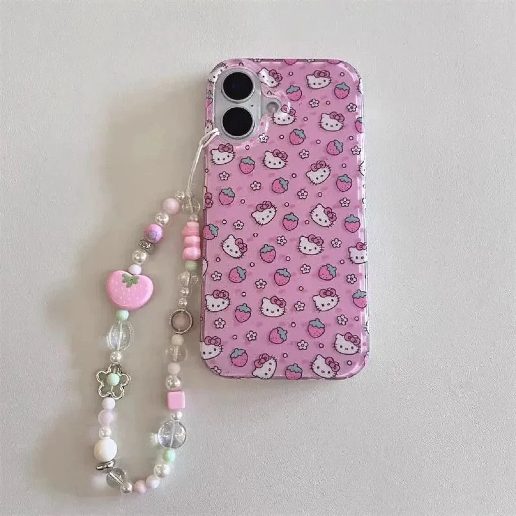 Hello Kitty’s Strawberry Dreams Phone Case with Dangling Charm