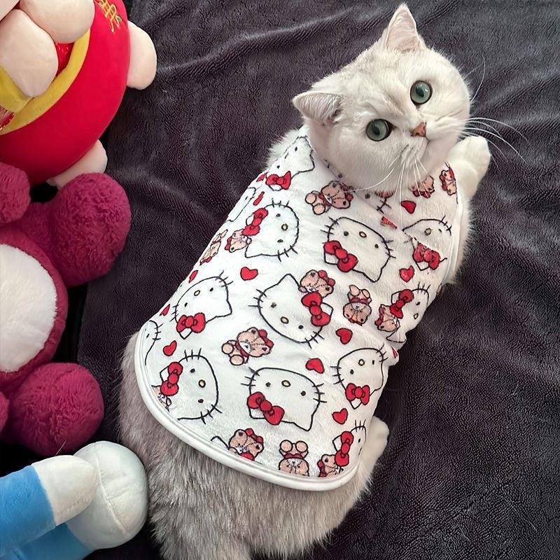 HelloKitty Cats Pets Warm Fuzzy Vest