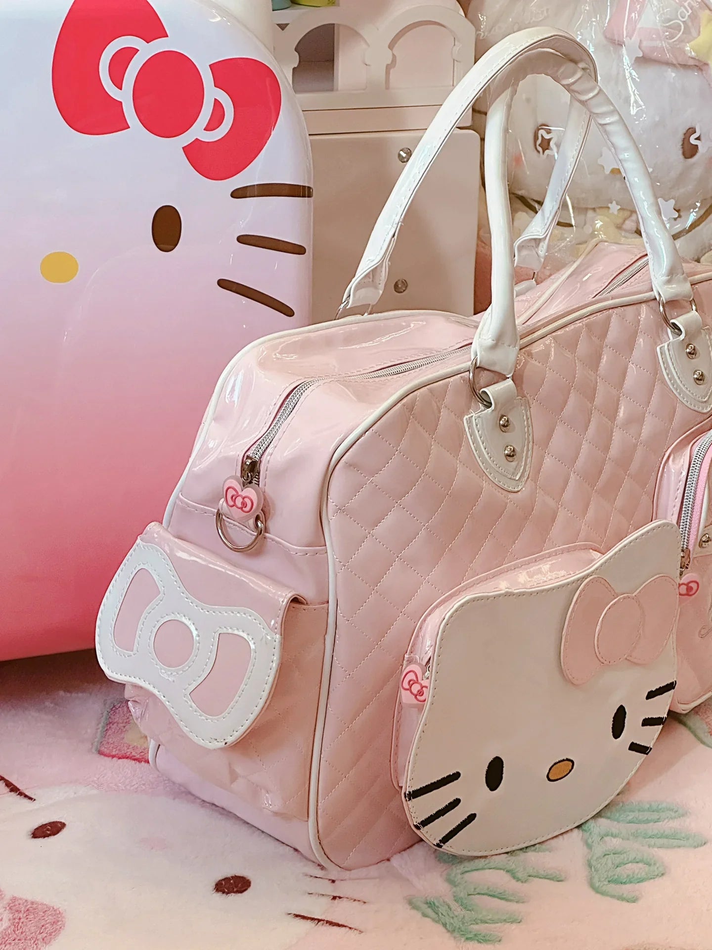 HelloKitty Cute PU Weekender Duffel Bag