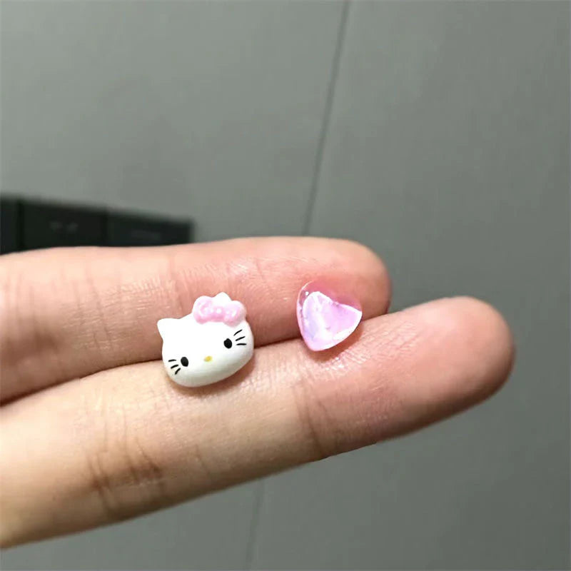Hello Kitty Pink Heart Stud Earrings