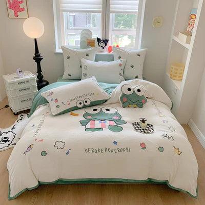 Sanrio Milk Fleece Soft Thickened Winter Warm Bedding Sheet