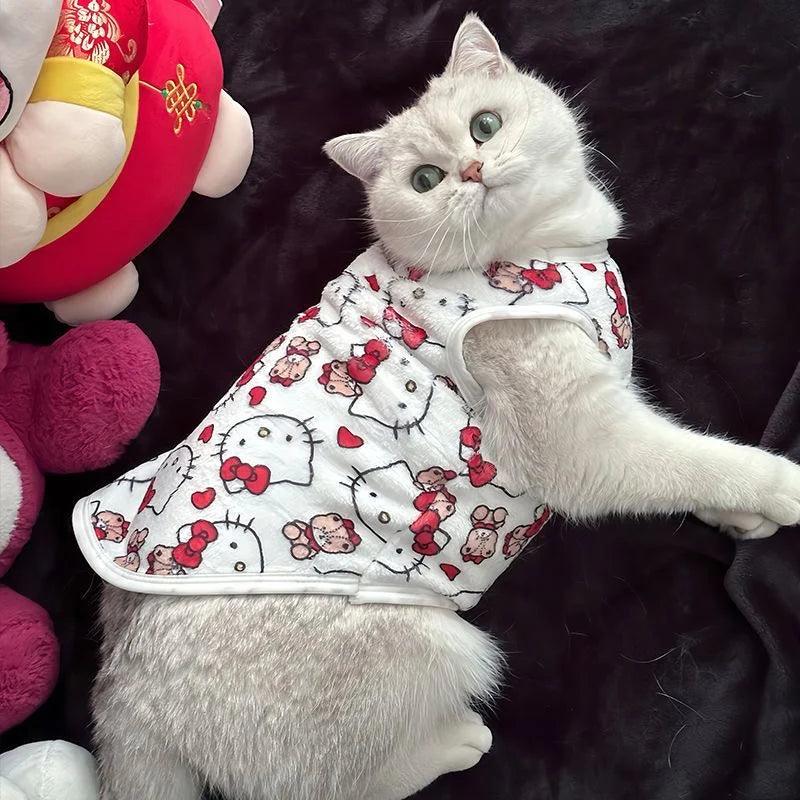 HelloKitty Cats Pets Warm Fuzzy Vest