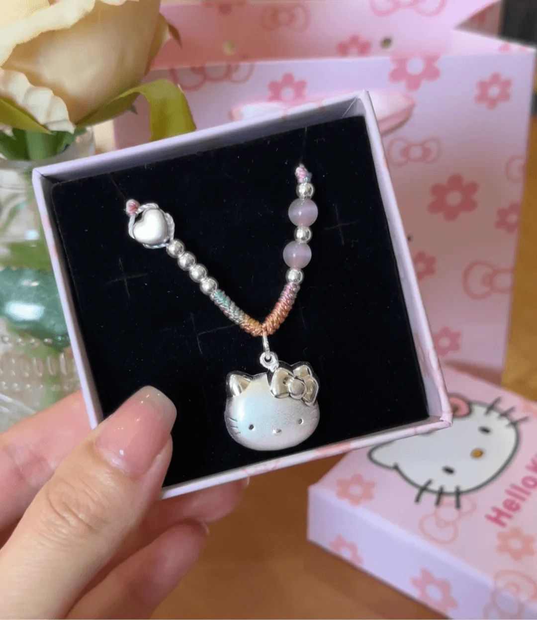 HelloKitty Silver Charmsilver Necklace