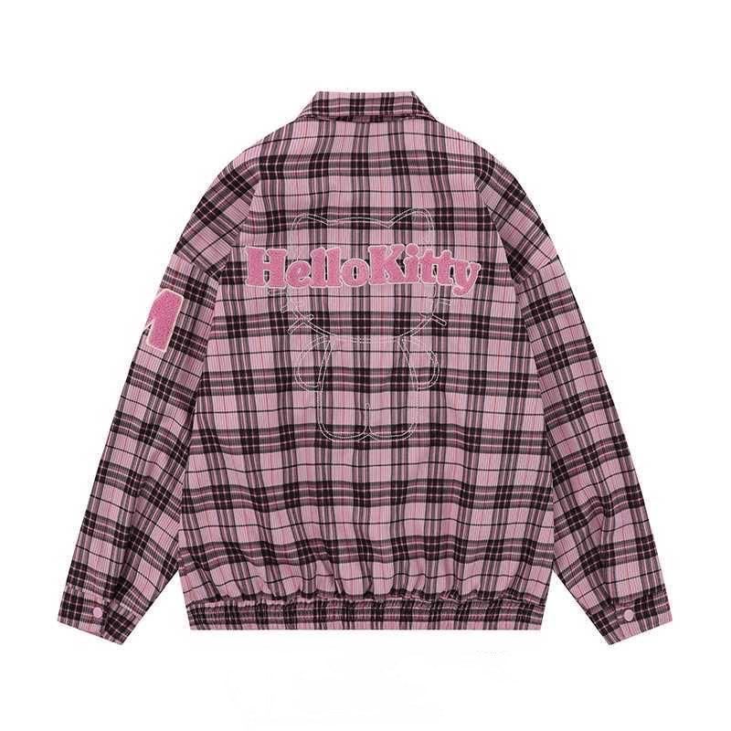 Hello Kitty Plaid Varsity Jacket