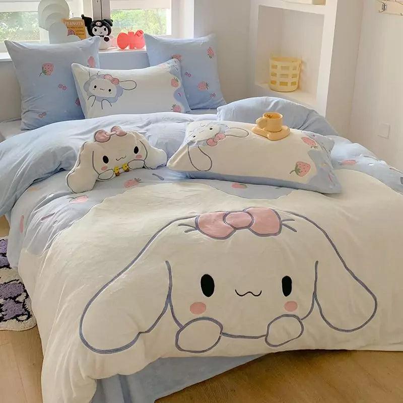 Sanrio Milk Fleece Soft Thickened Winter Warm Bedding Sheet