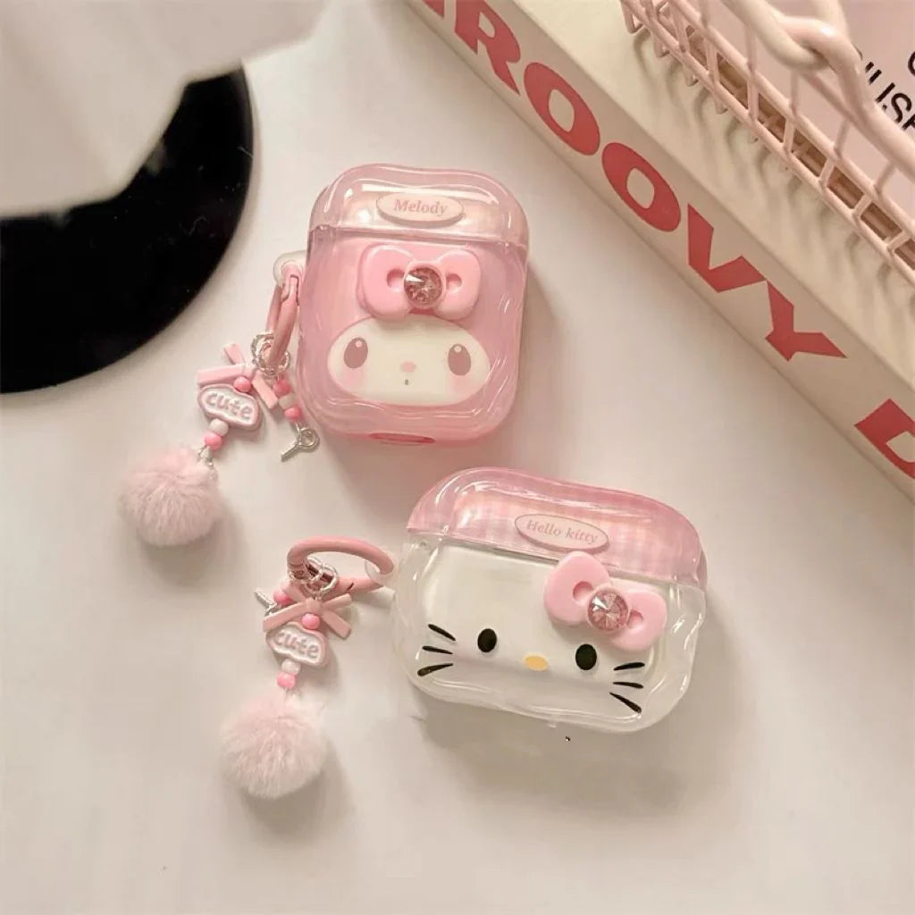 Hello Kitty My Melody Pink Jelly AirPod Case