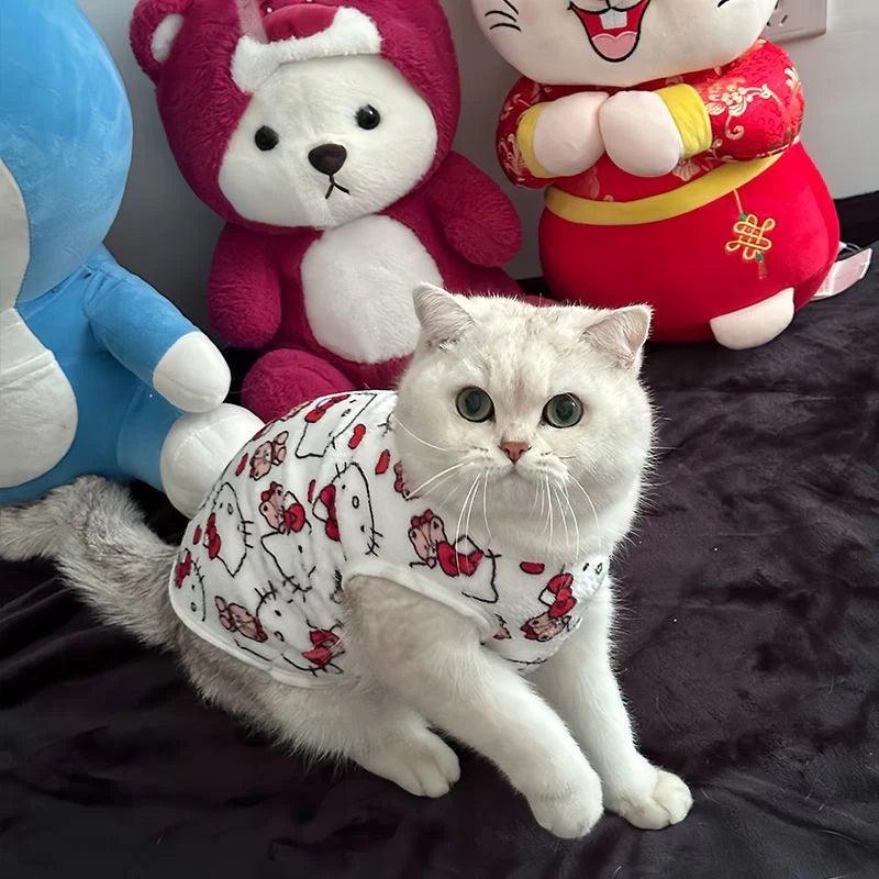 HelloKitty Cats Pets Warm Fuzzy Vest