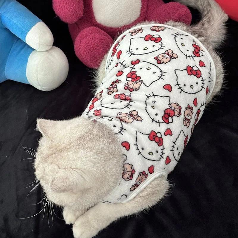 HelloKitty Cats Pets Warm Fuzzy Vest