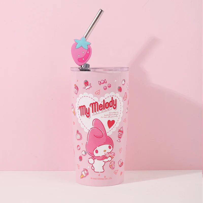 Sanrio Stainless Steel Tumblers  with Lid and Straw