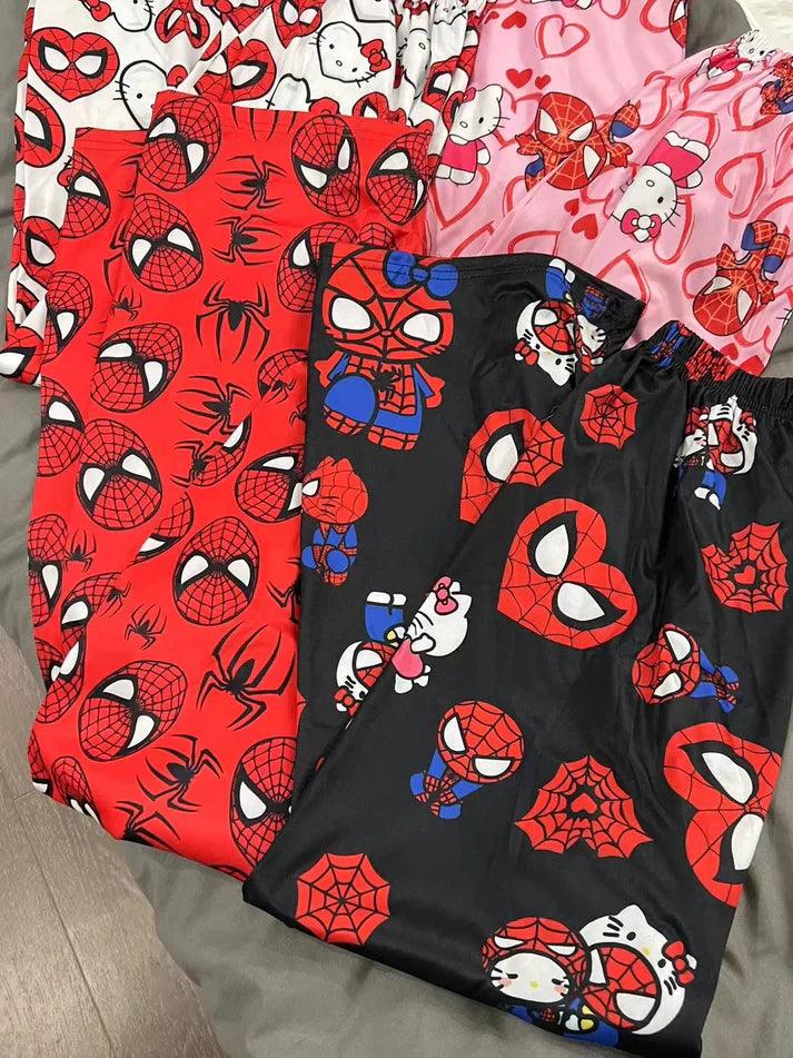 HelloKitty&Spiderman Fluffy Fleece Warm Pajamas Pants
