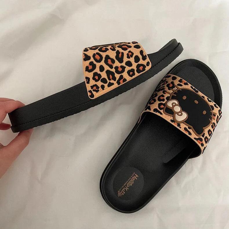 Hello Kitty Leopard Print Slippers