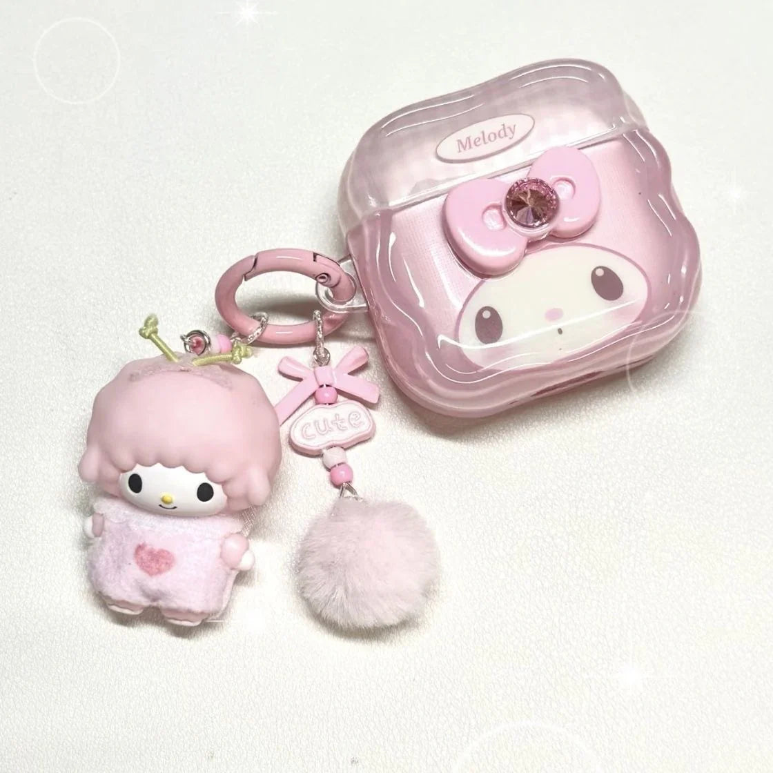 Hello Kitty My Melody Pink Jelly AirPod Case