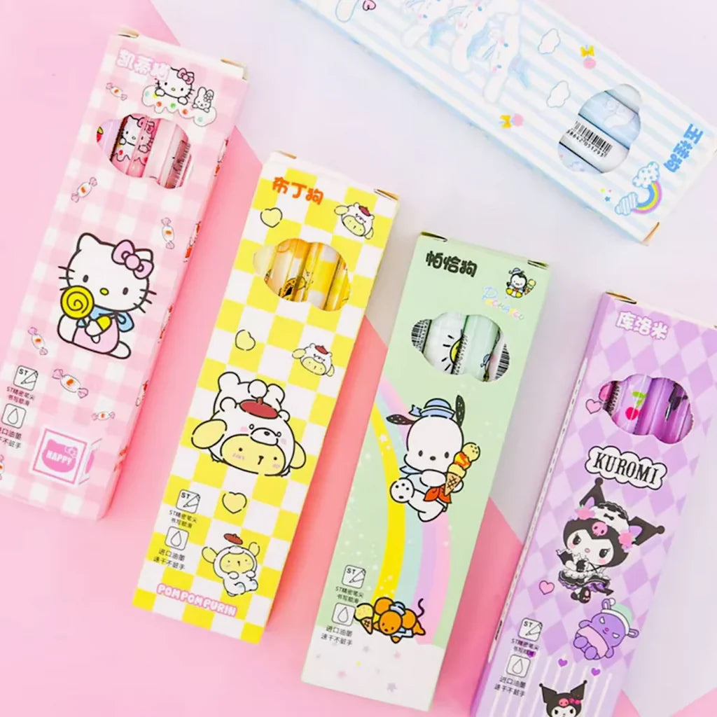 Sanrio Characters Black Gel Ink Pens Set