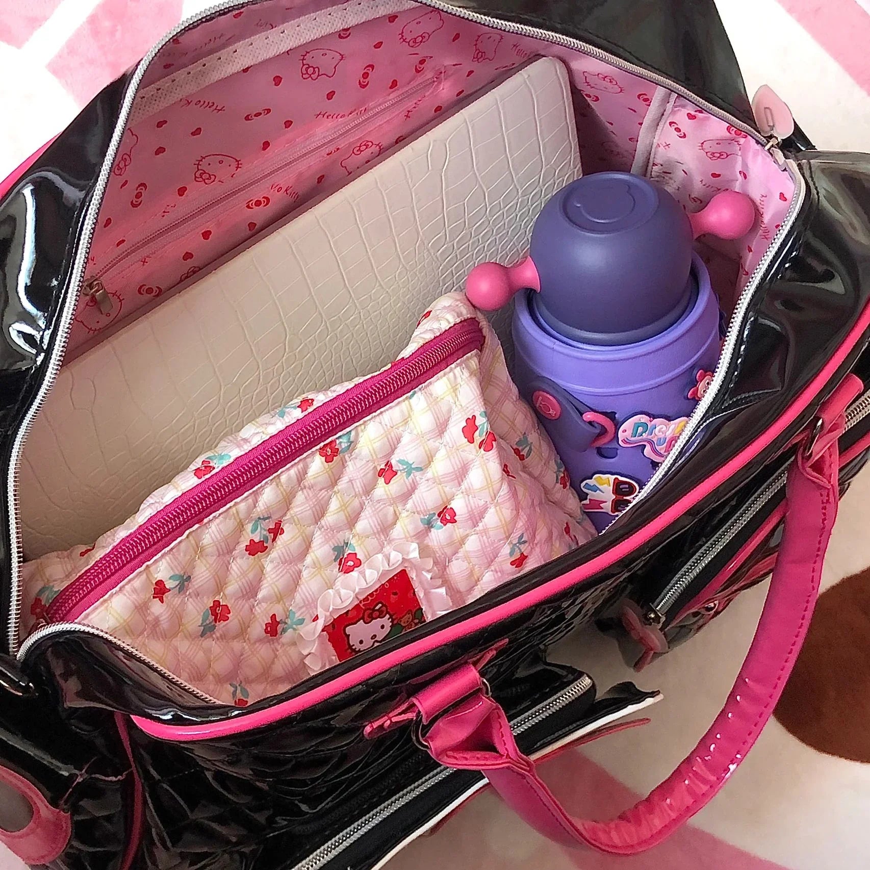 HelloKitty Cute PU Weekender Duffel Bag