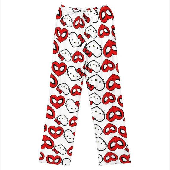 HelloKitty&Spiderman Fluffy Fleece Warm Pajamas Pants