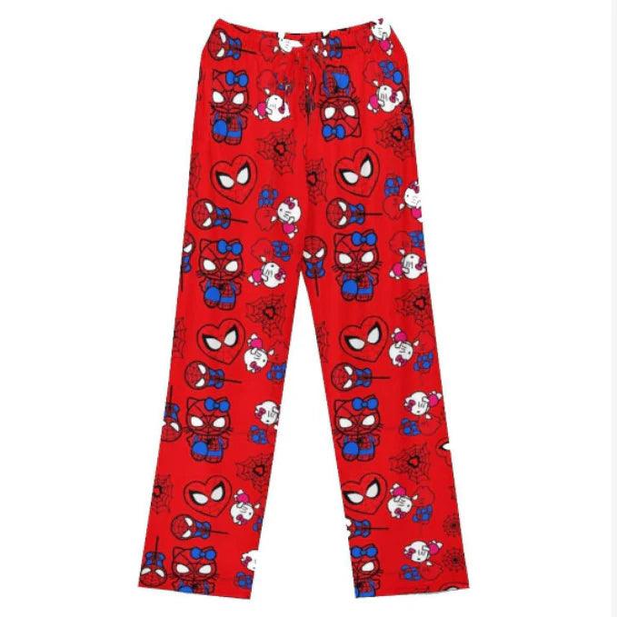 HelloKitty&Spiderman Fluffy Fleece Warm Pajamas Pants