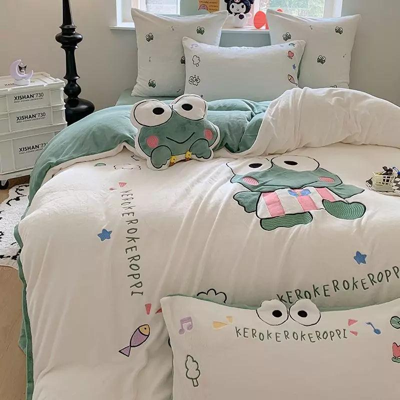 Sanrio Milk Fleece Soft Thickened Winter Warm Bedding Sheet