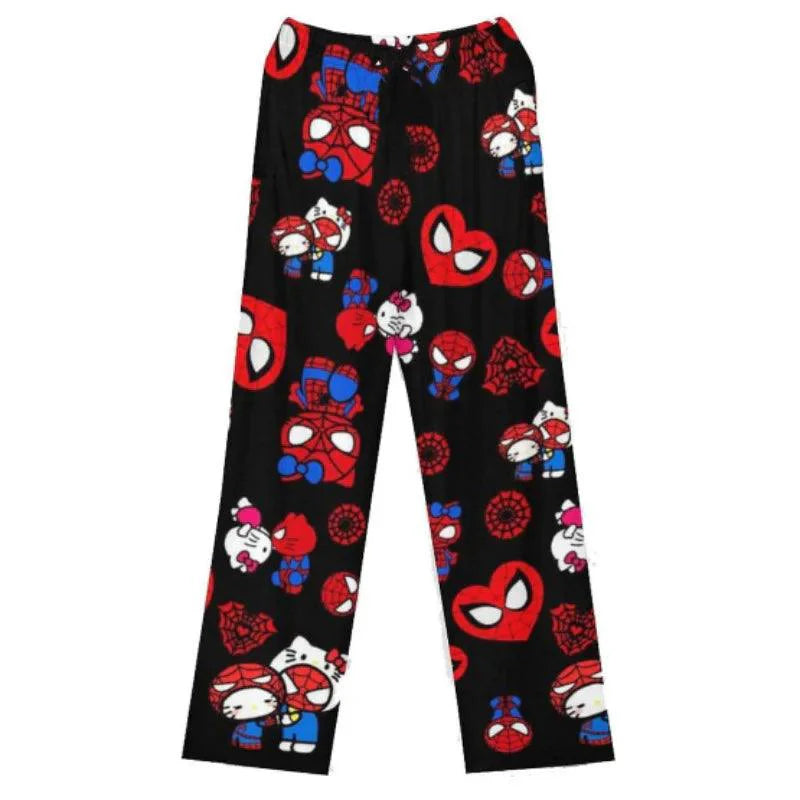 HelloKitty&Spiderman Fluffy Fleece Warm Pajamas Pants
