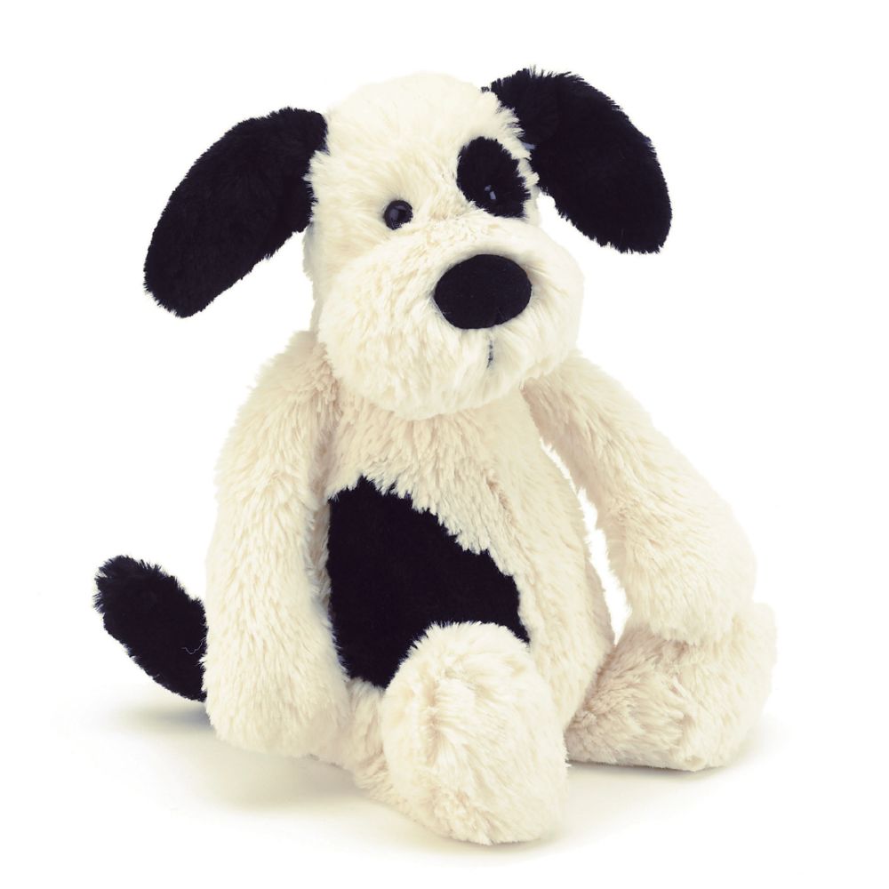 Jellycat Bashful Black and Cream Puppy