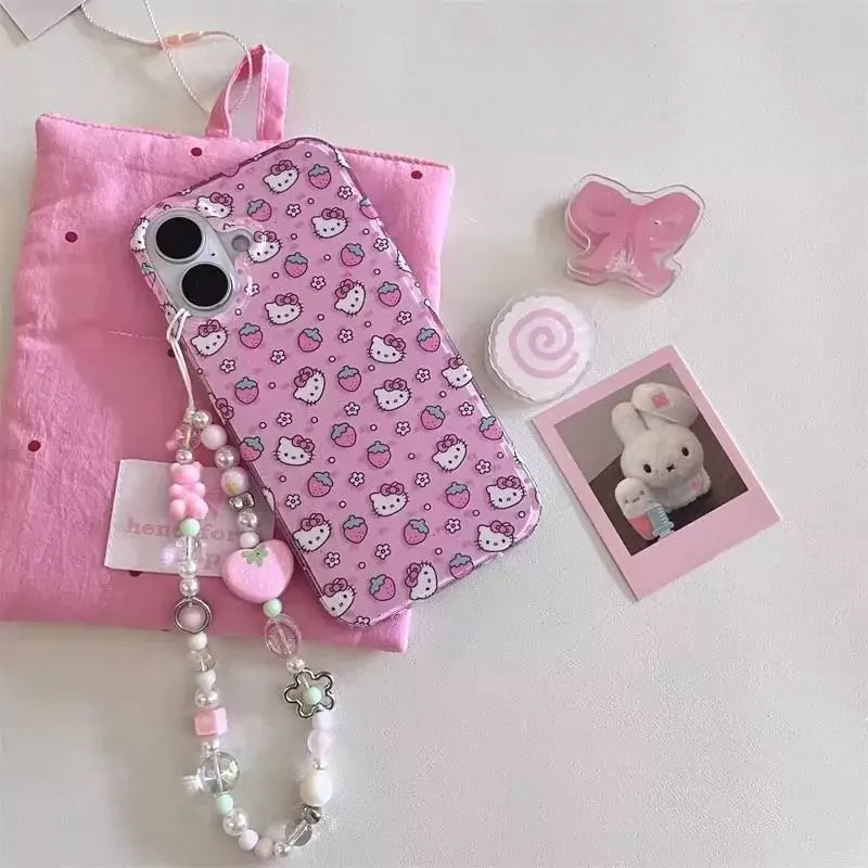 Hello Kitty’s Strawberry Dreams Phone Case with Dangling Charm