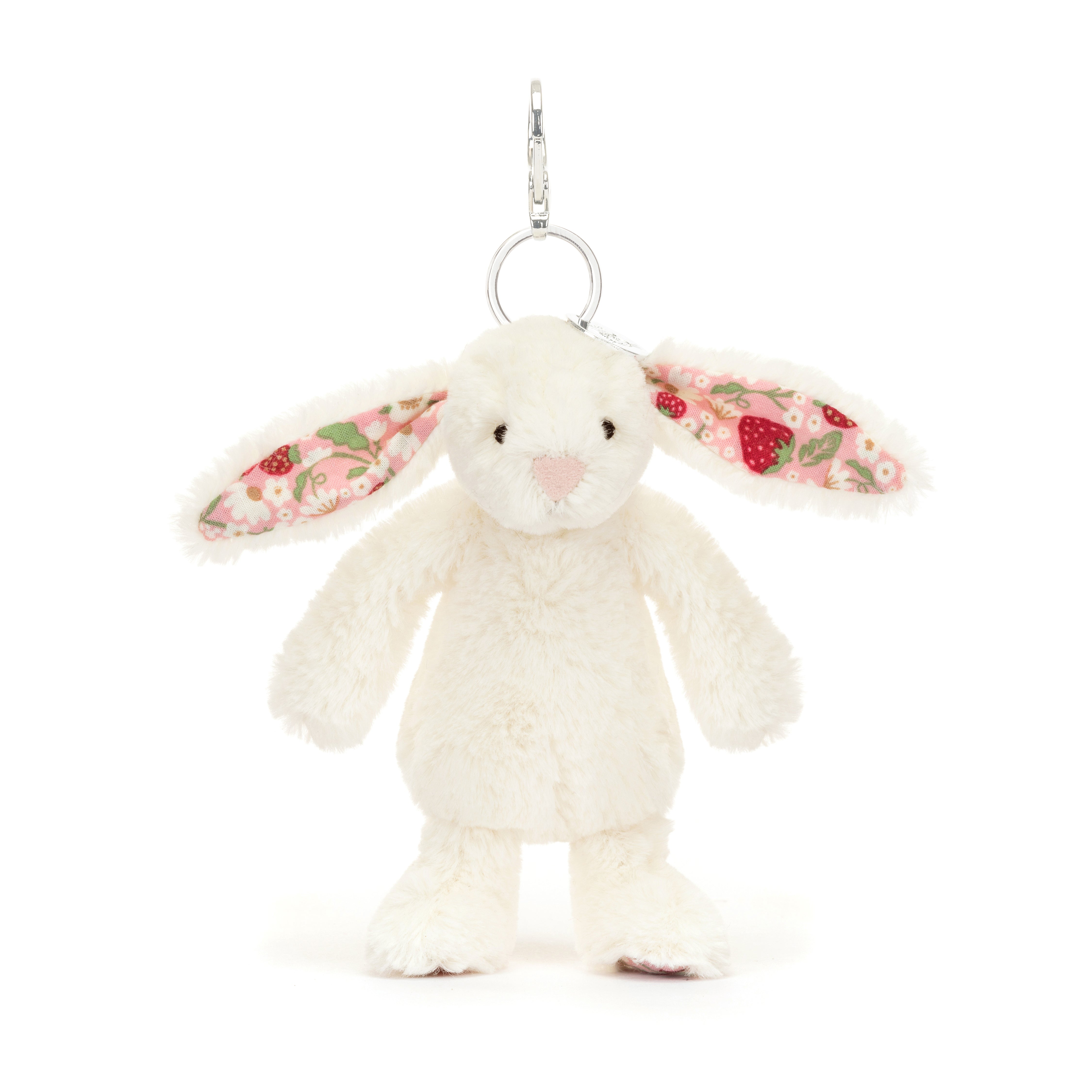 Jellycat Bashful Cream Bag Charm Strawberry Ears
