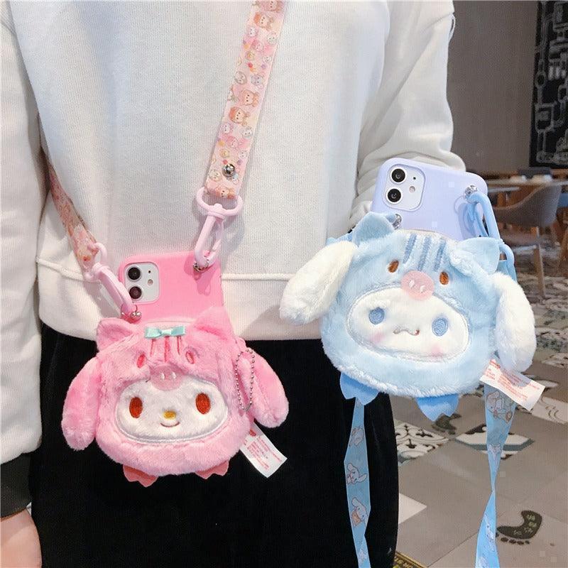 Plushie Pouch and Lanyard iPhone Case featuring My Melody and Cinnamoroll